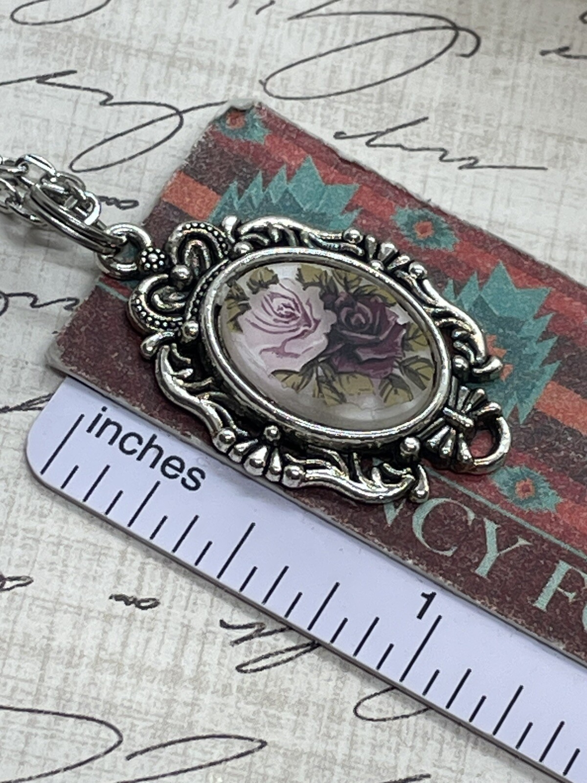 Burgundy Rose Dainty Necklace Pendant Anniversary Birthday Gift crown Daughter