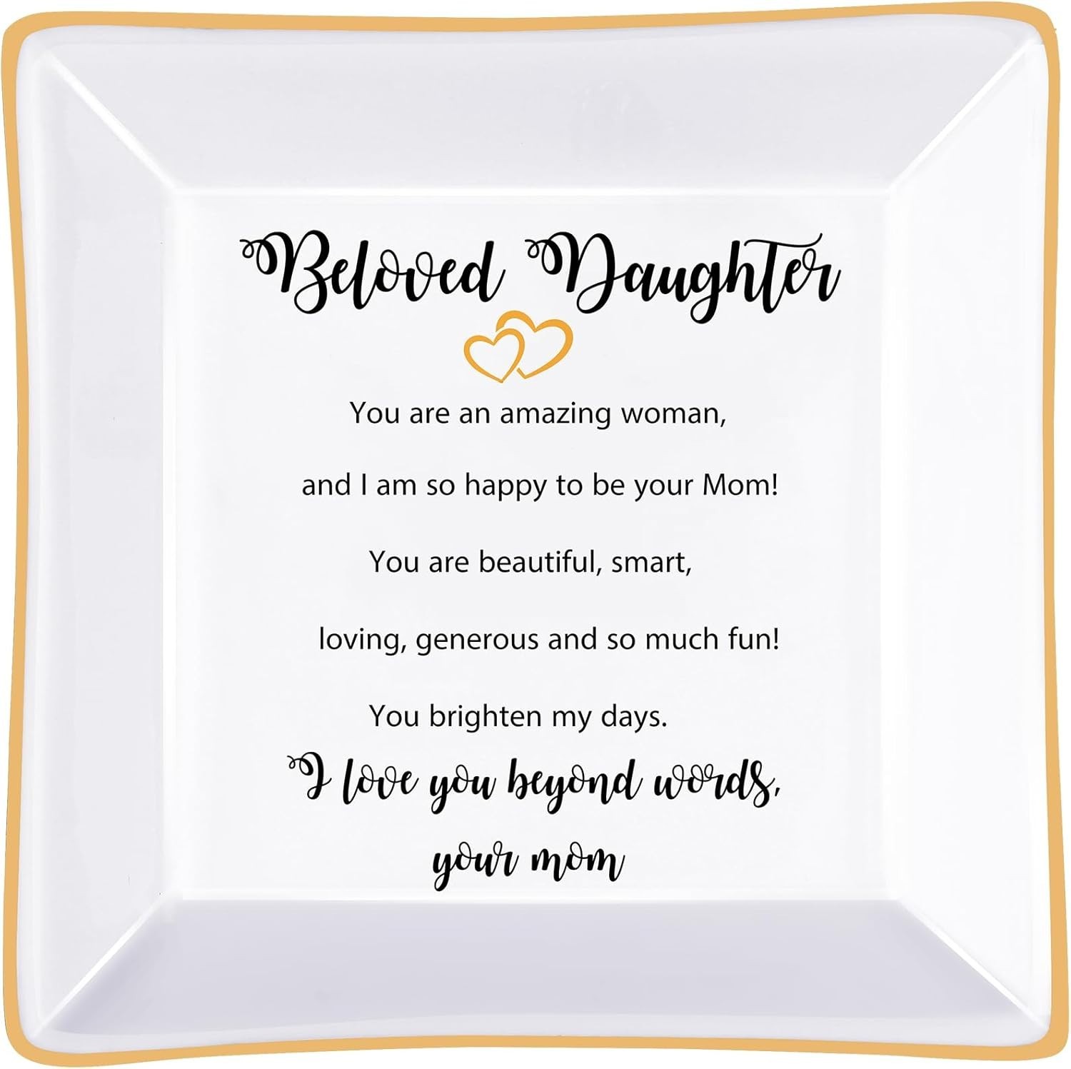 Beloved Daughter Engraved Ceramic Jewelry Dish – Perfect Gift for All Occasions