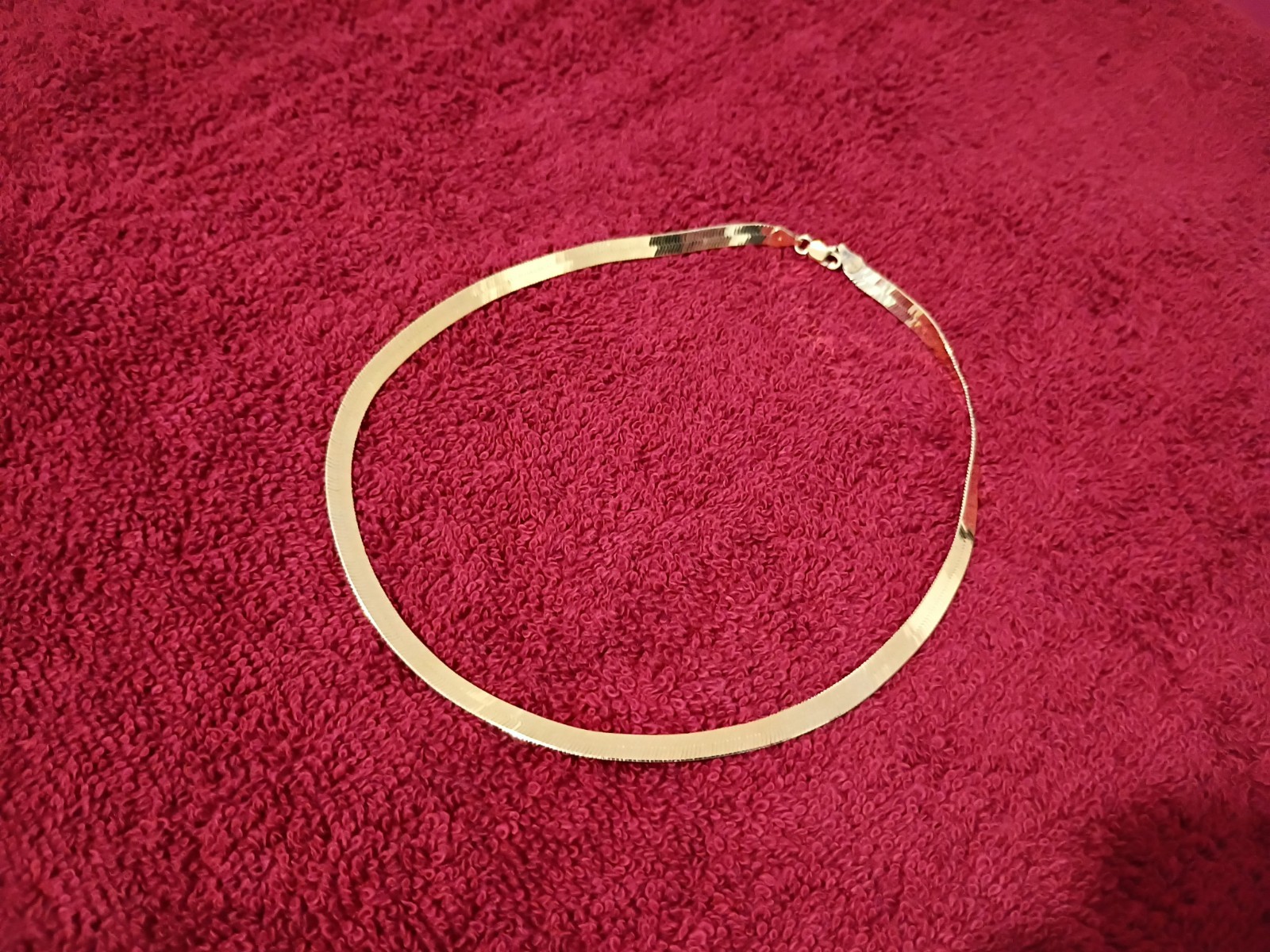 Vintage Italy .925 Silver 16 Inch 3MM 12 Grams Herringbone Gold Vermeil Chain