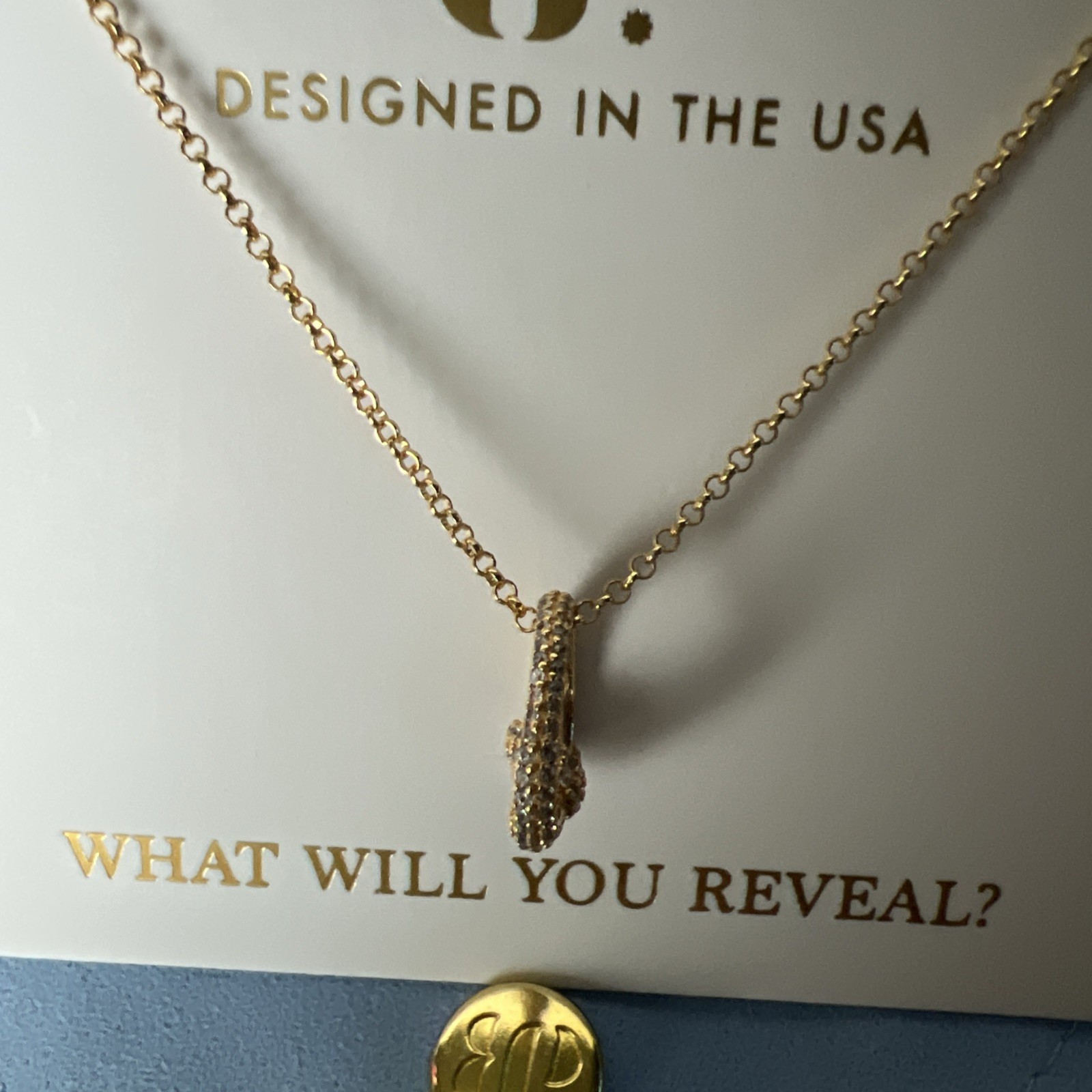 Bomb Party Sterling Club Vermeil “Ardelle Knot Necklace @ Diamond CZ on Gold