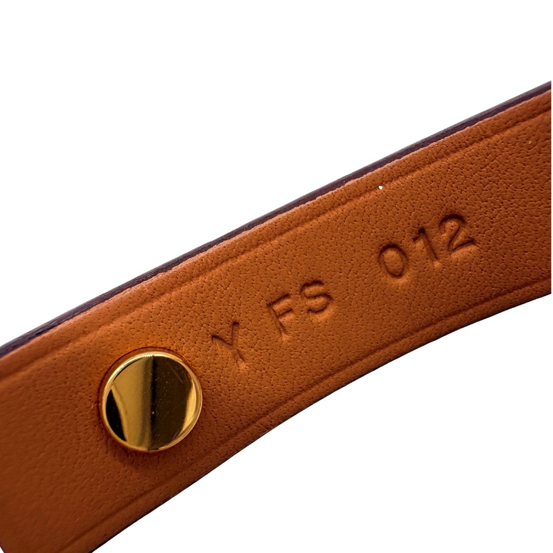 Authentic HERMES T2 As de Coeur Y Stamp Bracelet Red Leather #36638568