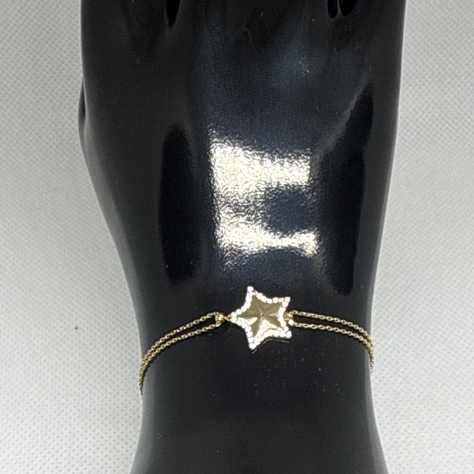 10K Real Gold Star Bracelet 7–7.5” | 2.0g Dainty Yellow Gold Adjustable Bracelet