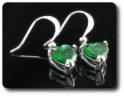 Earrings Emerald 0 3/32×0 9/32in Gold Plated White 18 K&n
