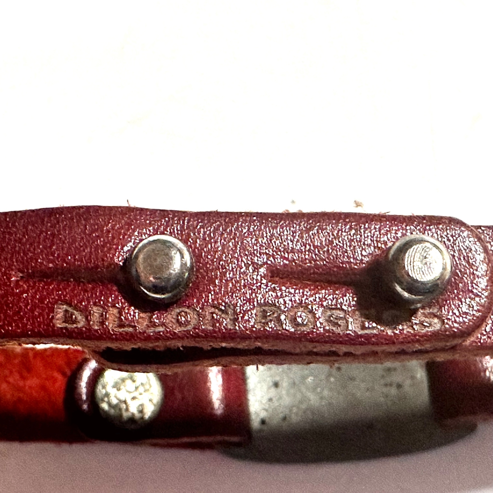 Dillon Rogers Red Brown Leather Believe Bracelet Adjustable 7-8 inch Unisex