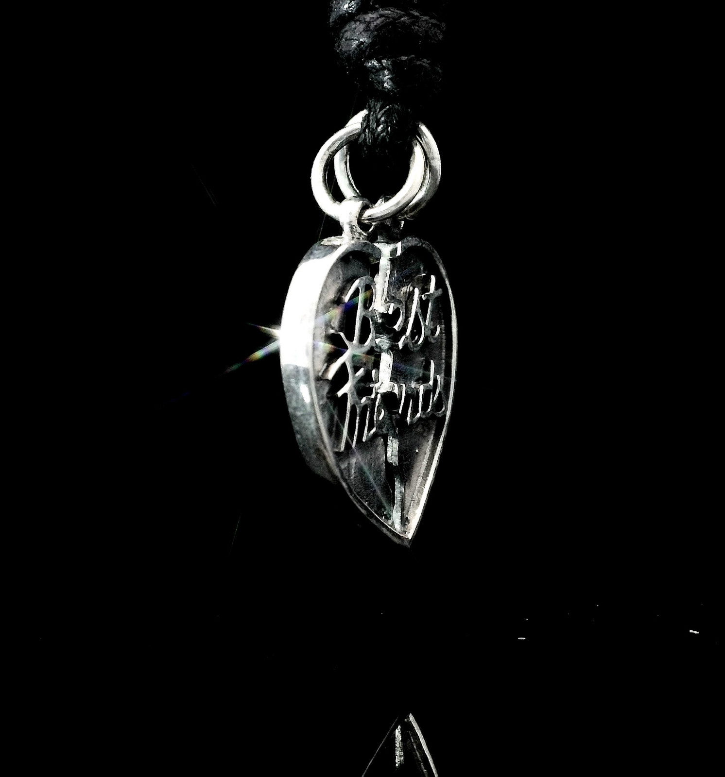 Best Friend 92.5 Sterling Silver Charm Necklace Pendant Jewelry