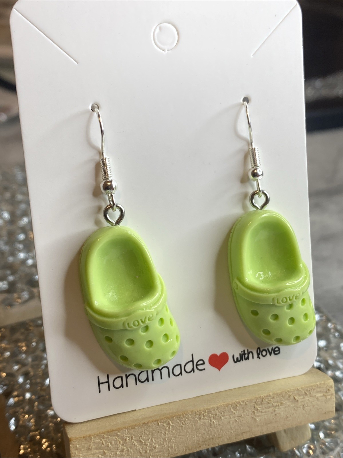 Mint Green Small Crocs Novelty Fun Earrings