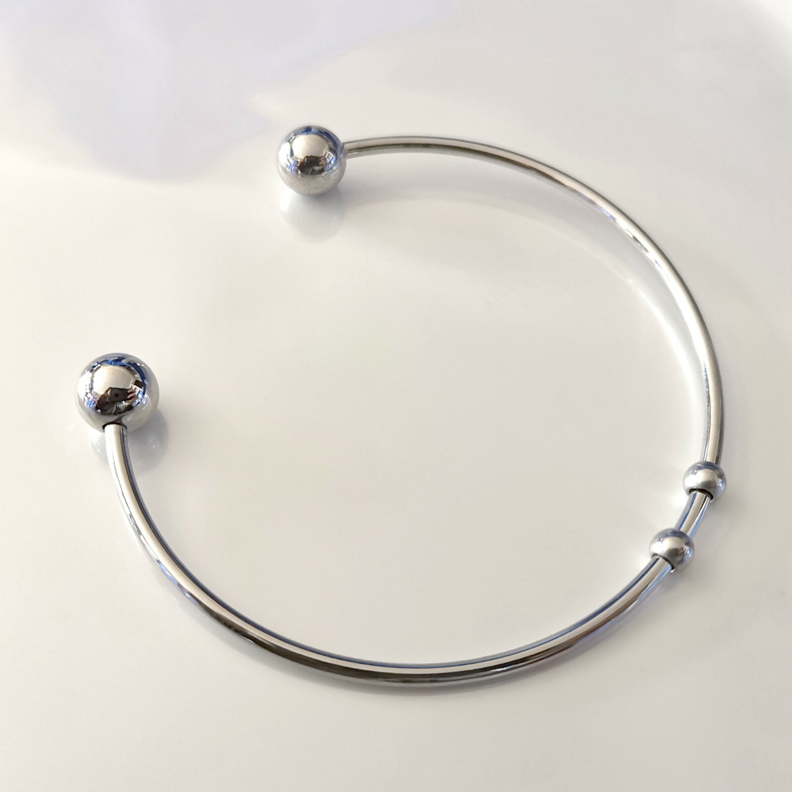 Stainless steel Silver bracelet bangle women jewelry Can add small charms