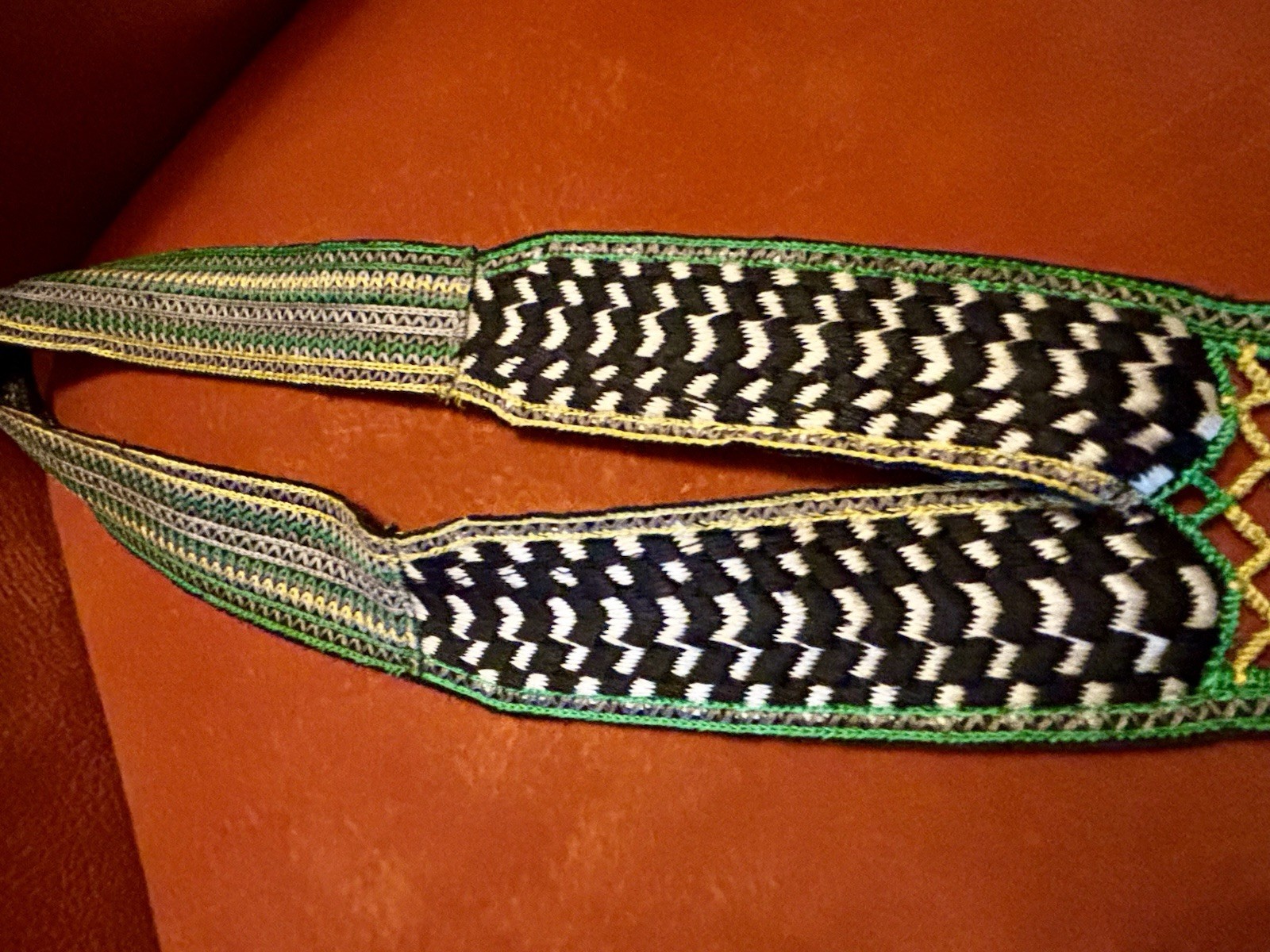Anthropologie Long Beaded And Fabric Statement Necklace