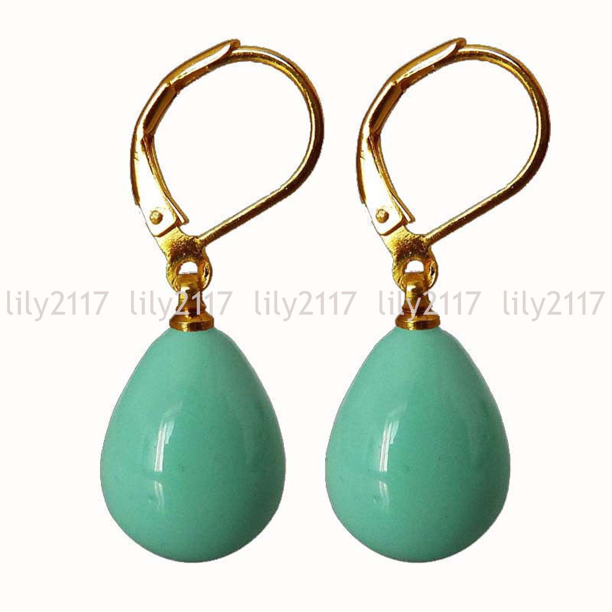 Pretty 12x16mm Real South Sea Shell Pearl Teardrop Leverback Dangle Earrings AAA