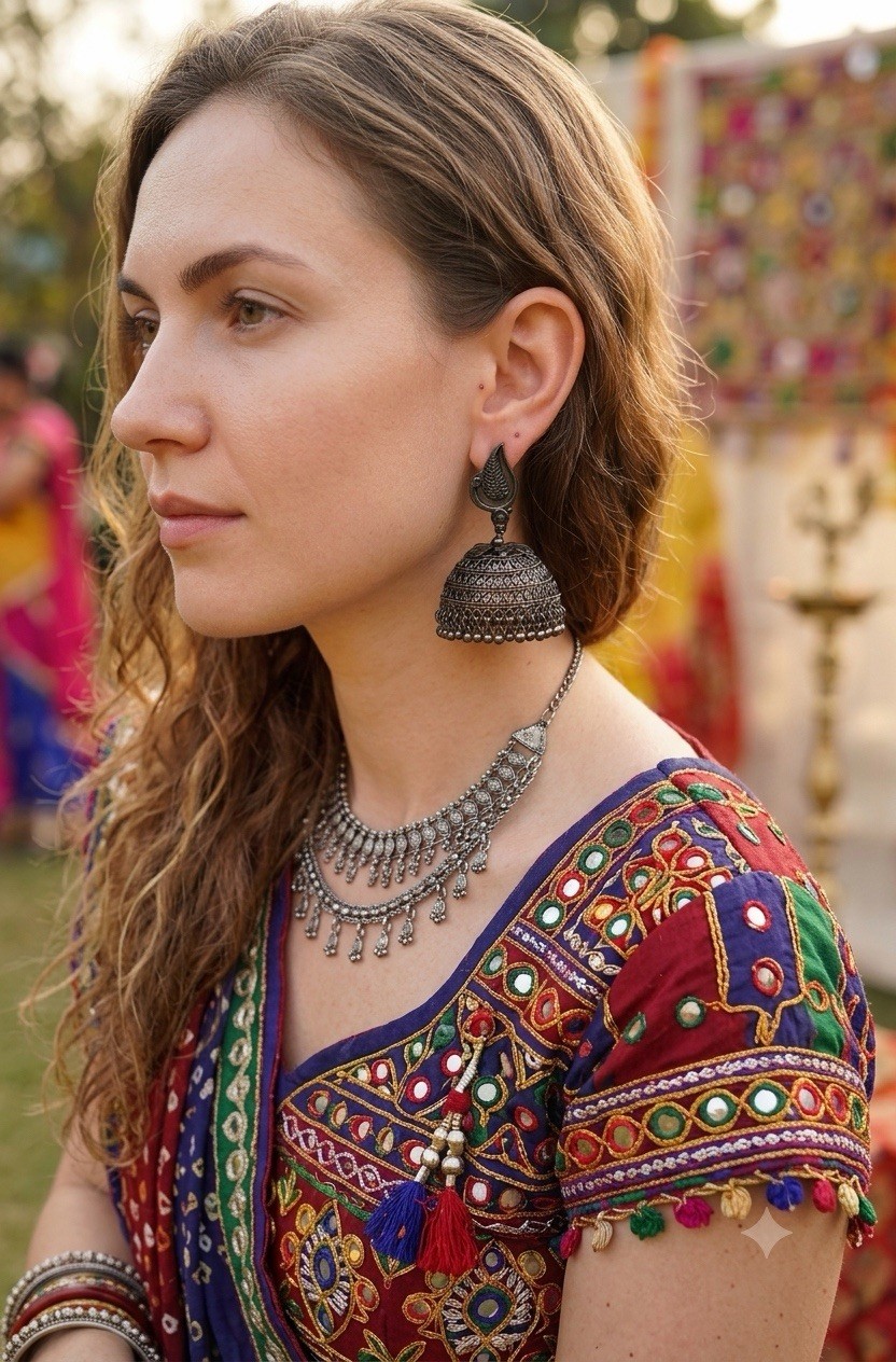 Oxidized Vintage Style Women Earrings Traditional Jhumka Earrings For Women