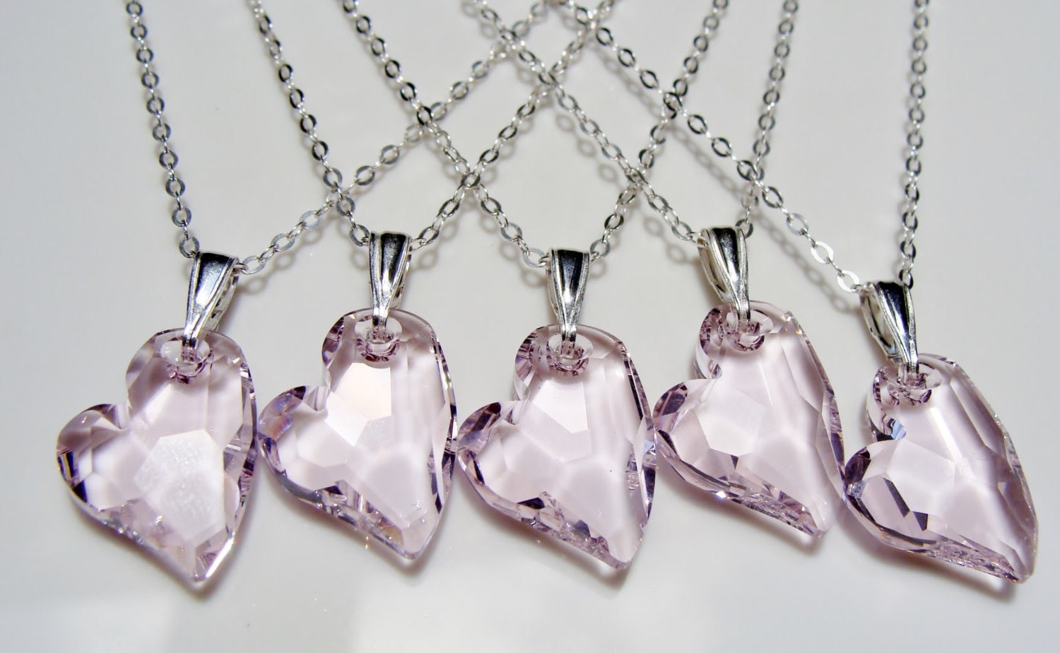 Pink Heart Pendant · Swarovski Crystal · 925 Sterling Silver · Devoted To You