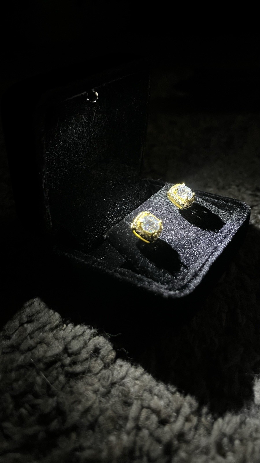 VVS1 Square Moissanite Halo Earrings Gold plated 1.0CT Size 6.5mm GRA✅