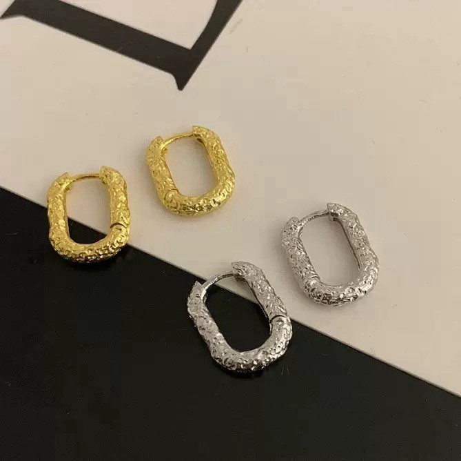925 Silver Textured Huggie Hoop Earrings 7mm Small Hammered Earrings A47