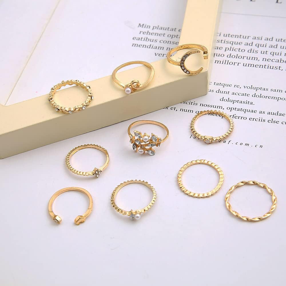 Gold Stackable Rings for Women Non Tarnish Cute Rings for Teens Trendy Stuff Boh