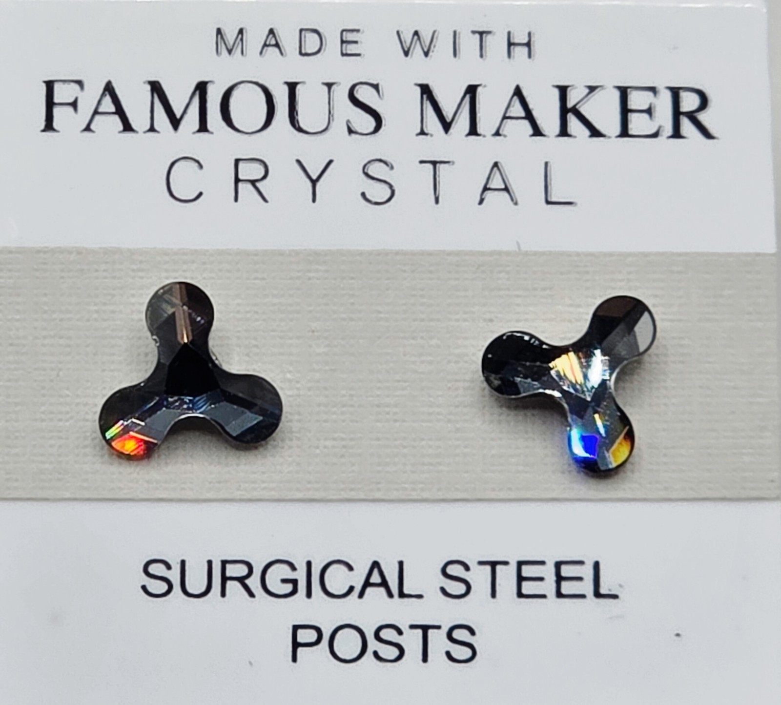 Smoky Gray Molecule Stud Earrings 8mm Crystal Made with SWAROVSKI ELEMENTS