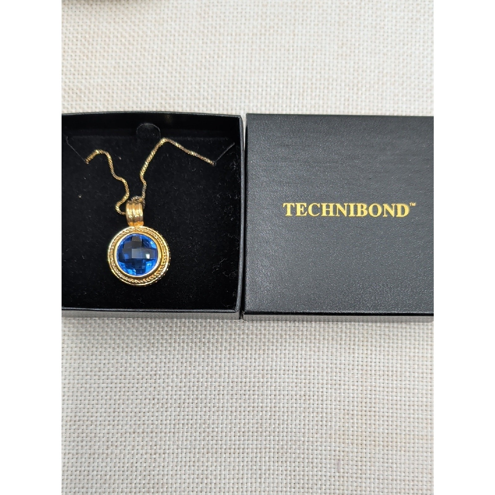 Technibond 18k Gold Bonded 925 Silver Simulated Tanzanite Pendant 18″