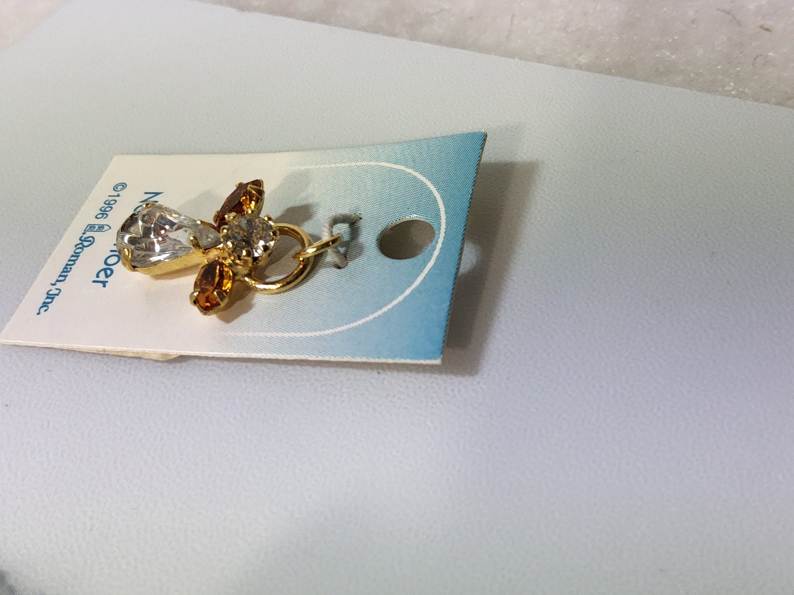 4 pc lot Vintage NOV Birthstone Angel Charm 1996 Roman Inc Pendant Religious