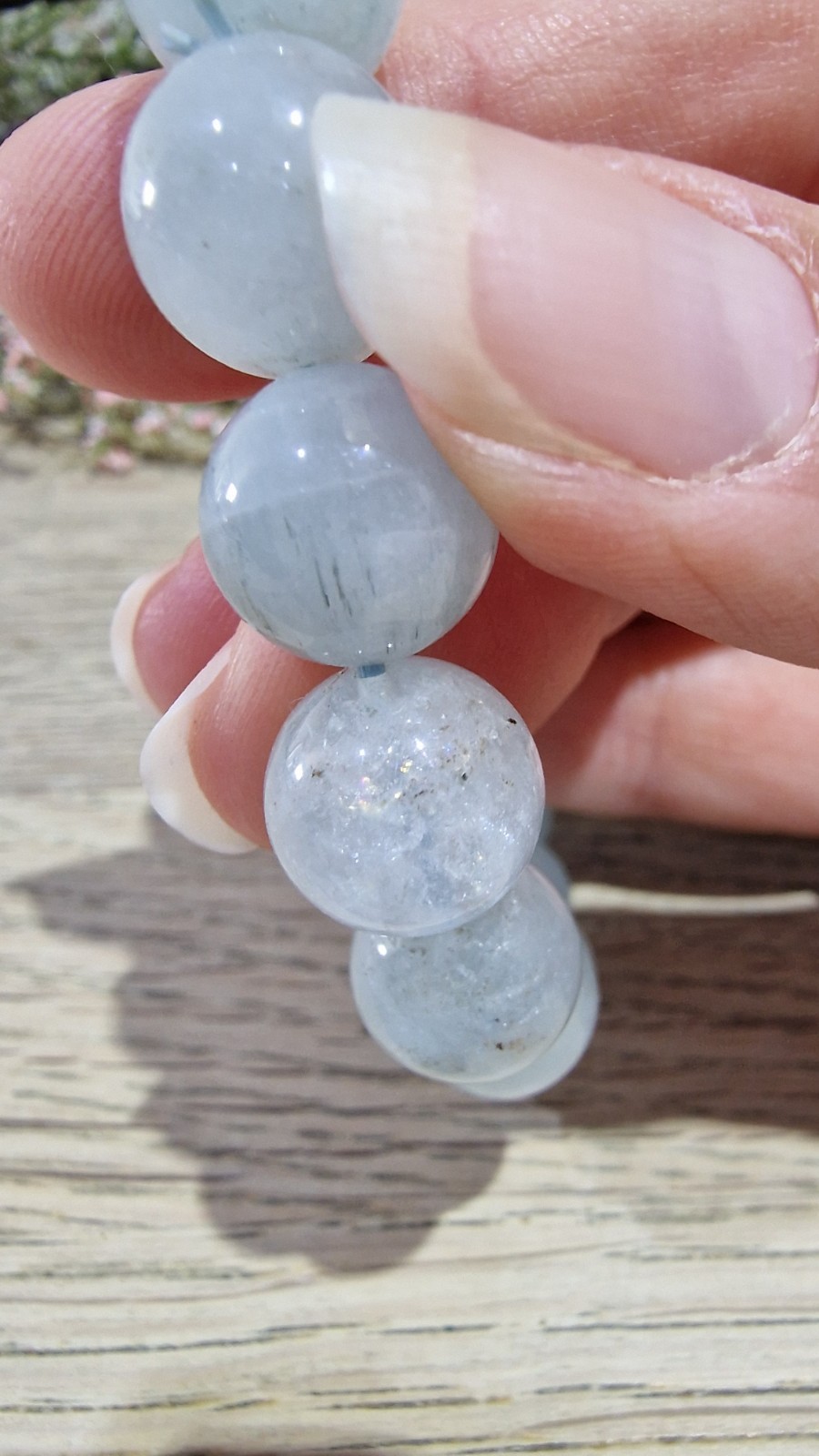 Aquamarine Crystal Beads Bracelet Elasticated 11.7mm