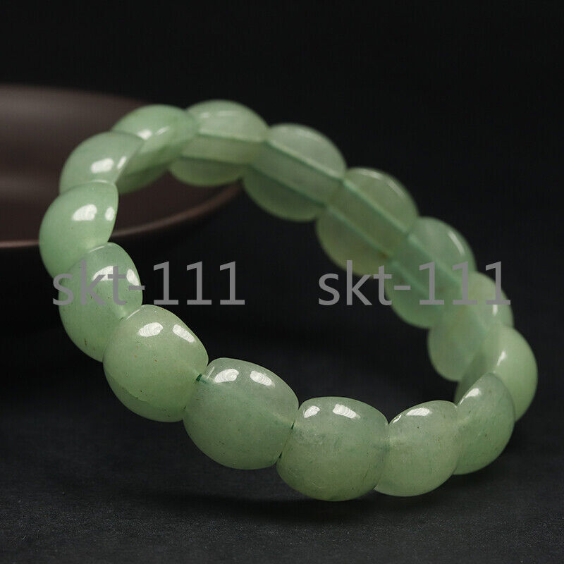 100% Natural Grade A Emerald Green Jade Bangle Bracelet Aventurine 7.5″