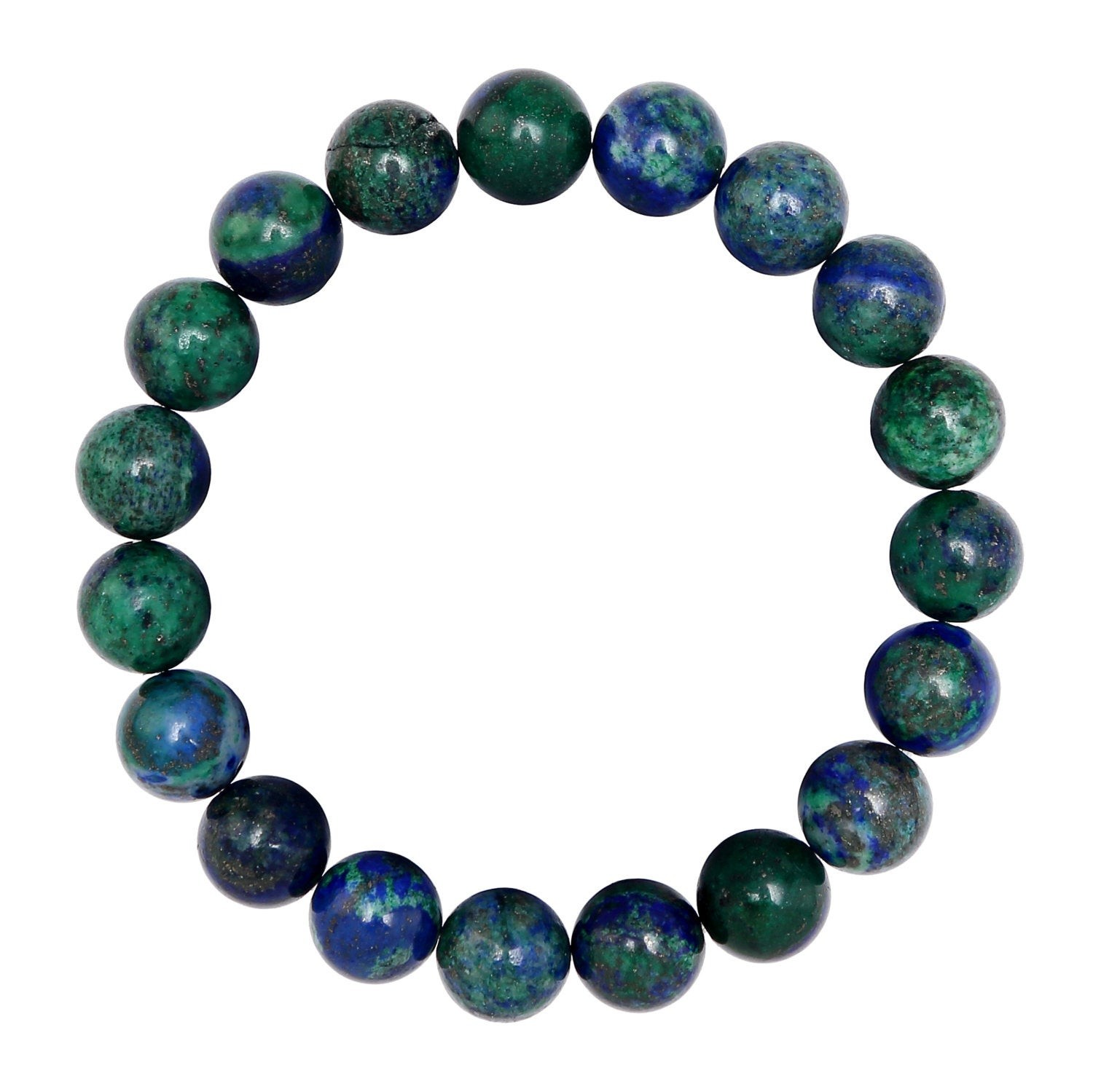 Chrysocolla Smooth Round Bracelet 8mm 10mm 7.5″ Length
