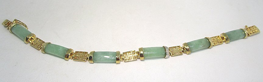GP Link Bracelet w Aventurine / Safety Latch 14.9 grams 7 3/4” x 1/4” lot 47p3