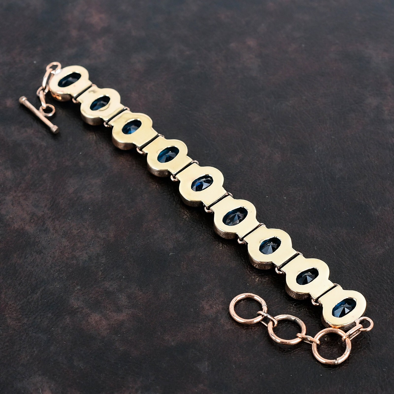 Christmas Sale Copper Swiss Blue Topaz Gemstone Mother Trendy Bracelet Jewelry