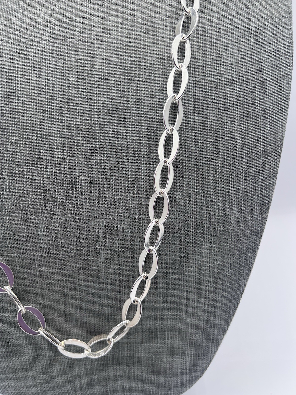 Sterling Silver Oval Link Necklace 16 Inch Chain Necklace Minimalist Everyday