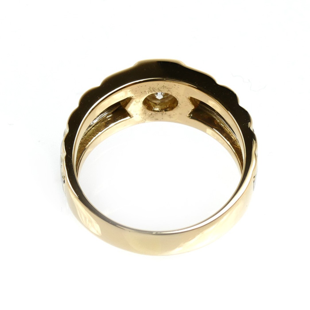 K18YG Yellow Gold Pt900 Platinum Ring & Diamond 0.44ct Size 20 12.0g Used KOER-0