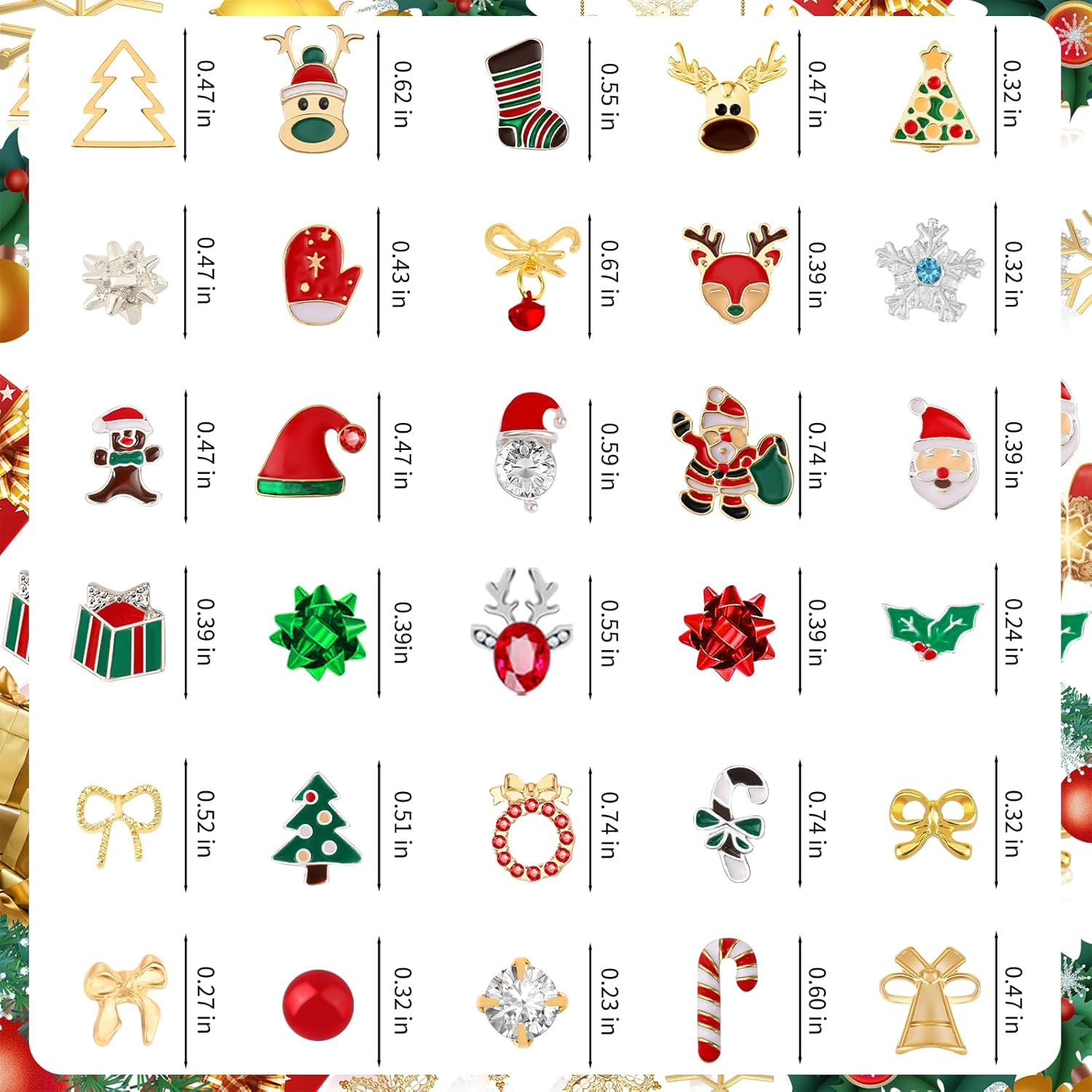 Gushu 30 Pairs Christmas Earrings for Women, Xmas Gifts Holiday Cute Stud