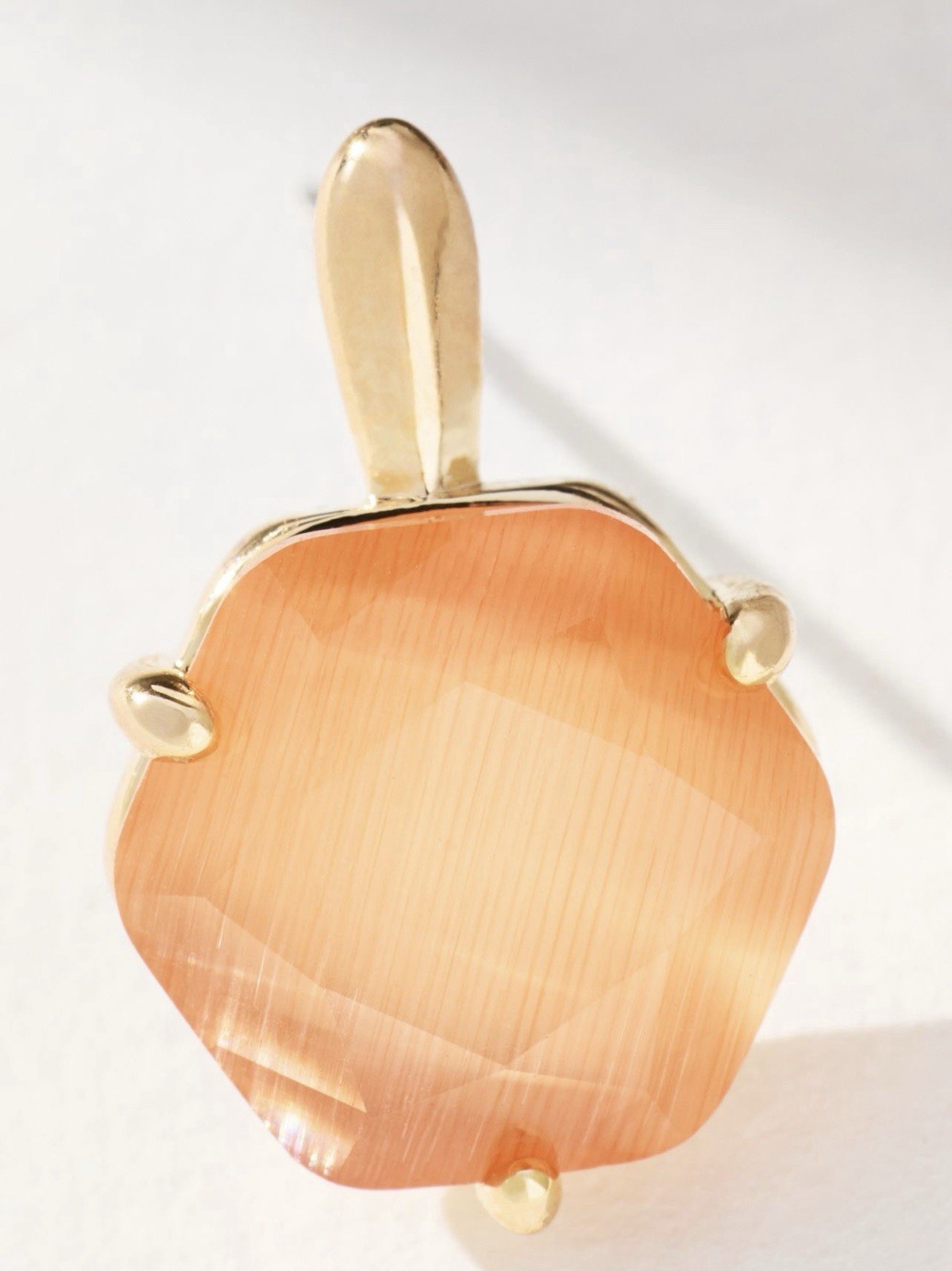 Anthropologie Peach Hexagon Stone Post Earring (NWT)