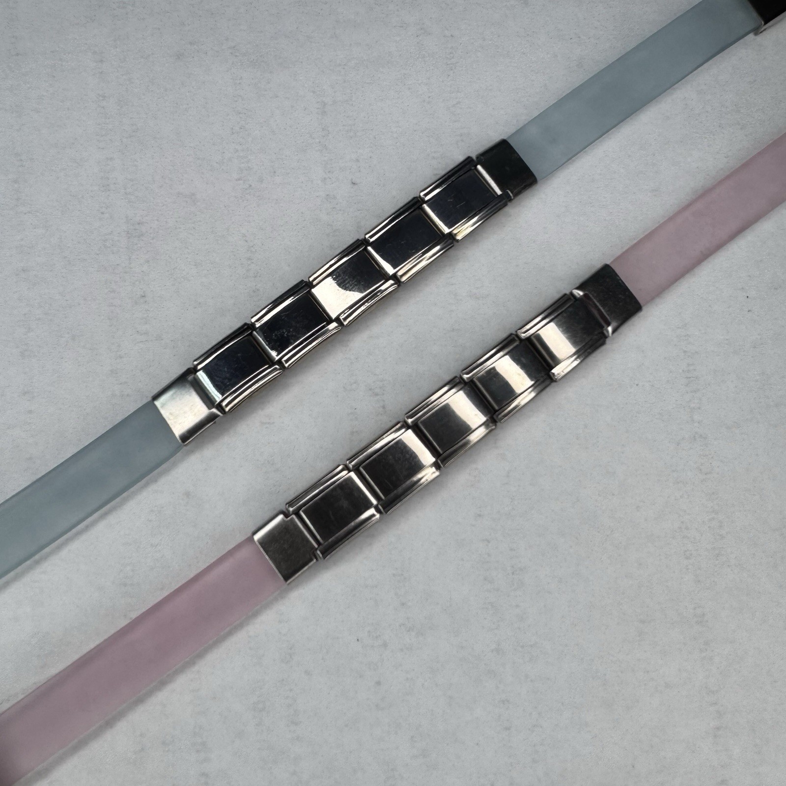 Italian Modular Charm Bracelet 7 Inch Silicone Band Stainless Steel Bracelet