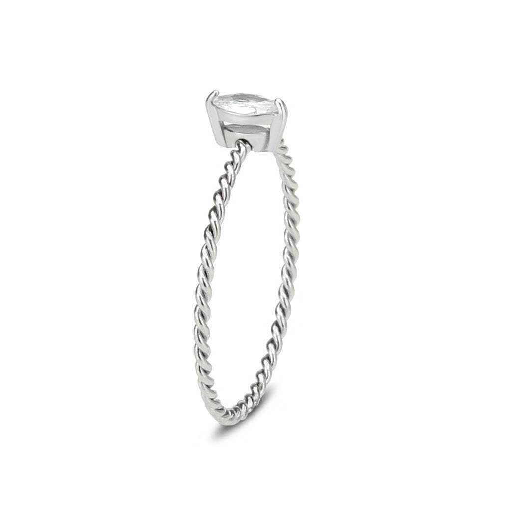 TK3860 – High polished (no plating) Stainless Steel Ring with AAA Grade CZ in Cl