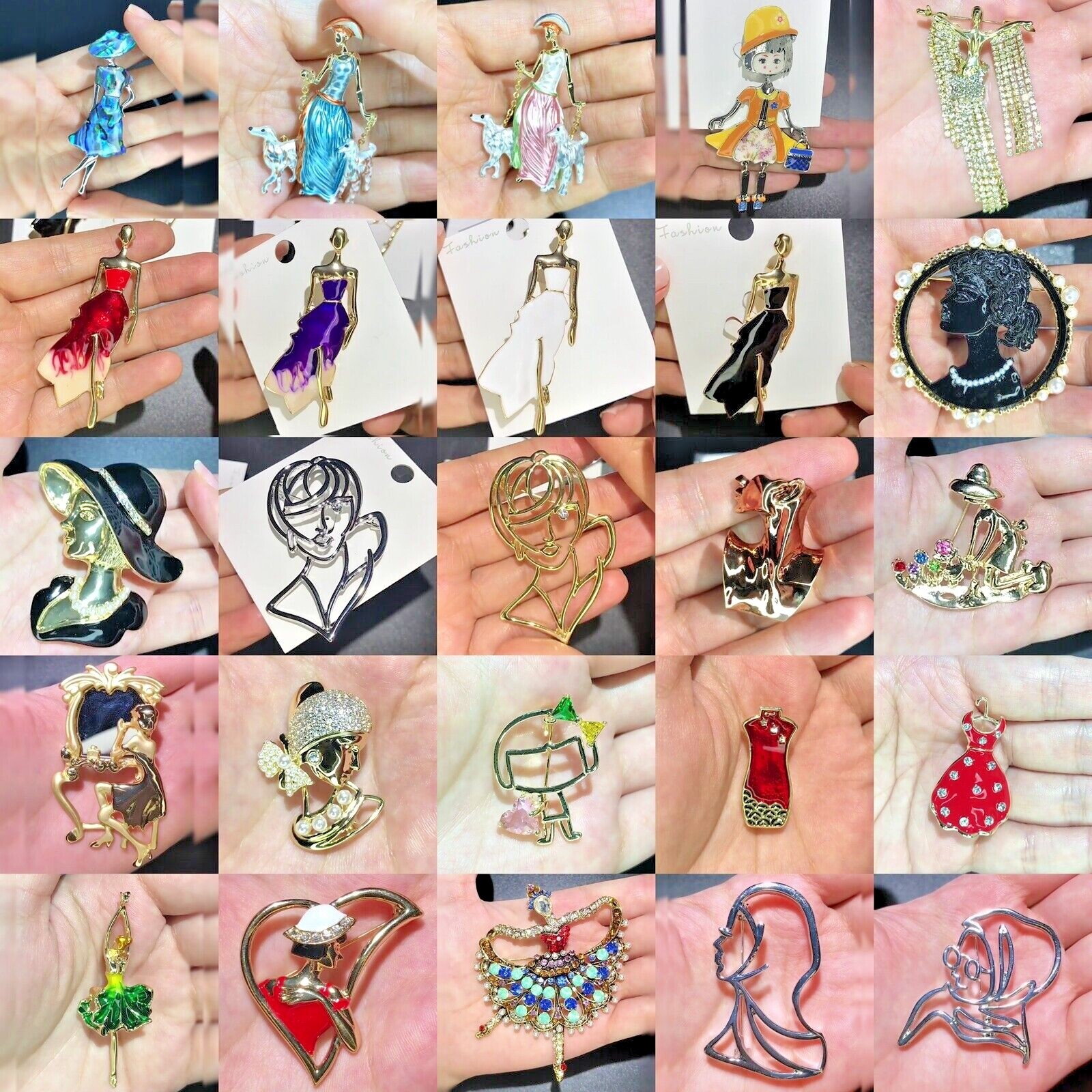 Beauty Lady Brooch Figure natural seashell Fashion Women Men Pins Jewelry Gift