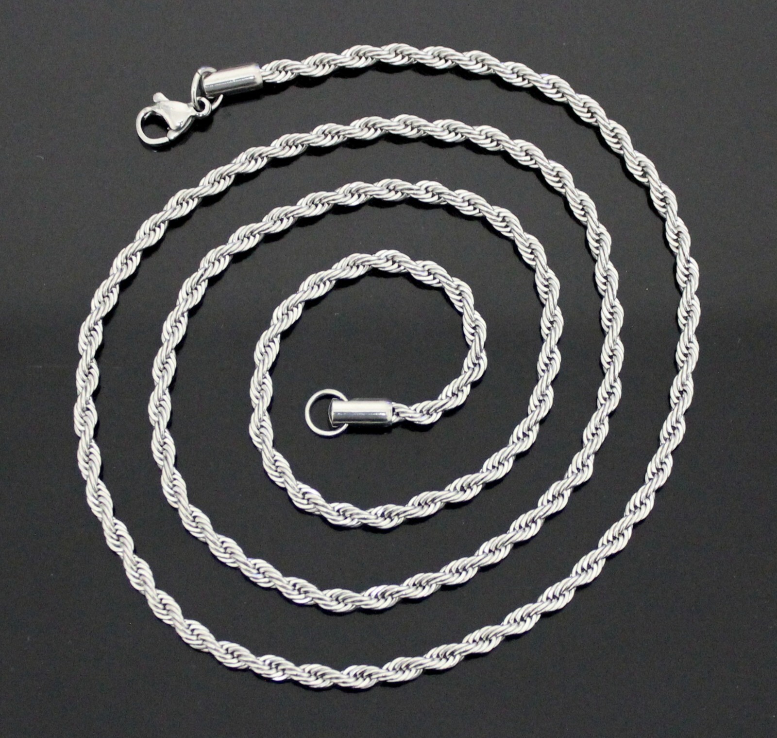 3mm-20 in Stainless Steel Rope 316L Chain Durable Quality Men’s Women’s Necklace