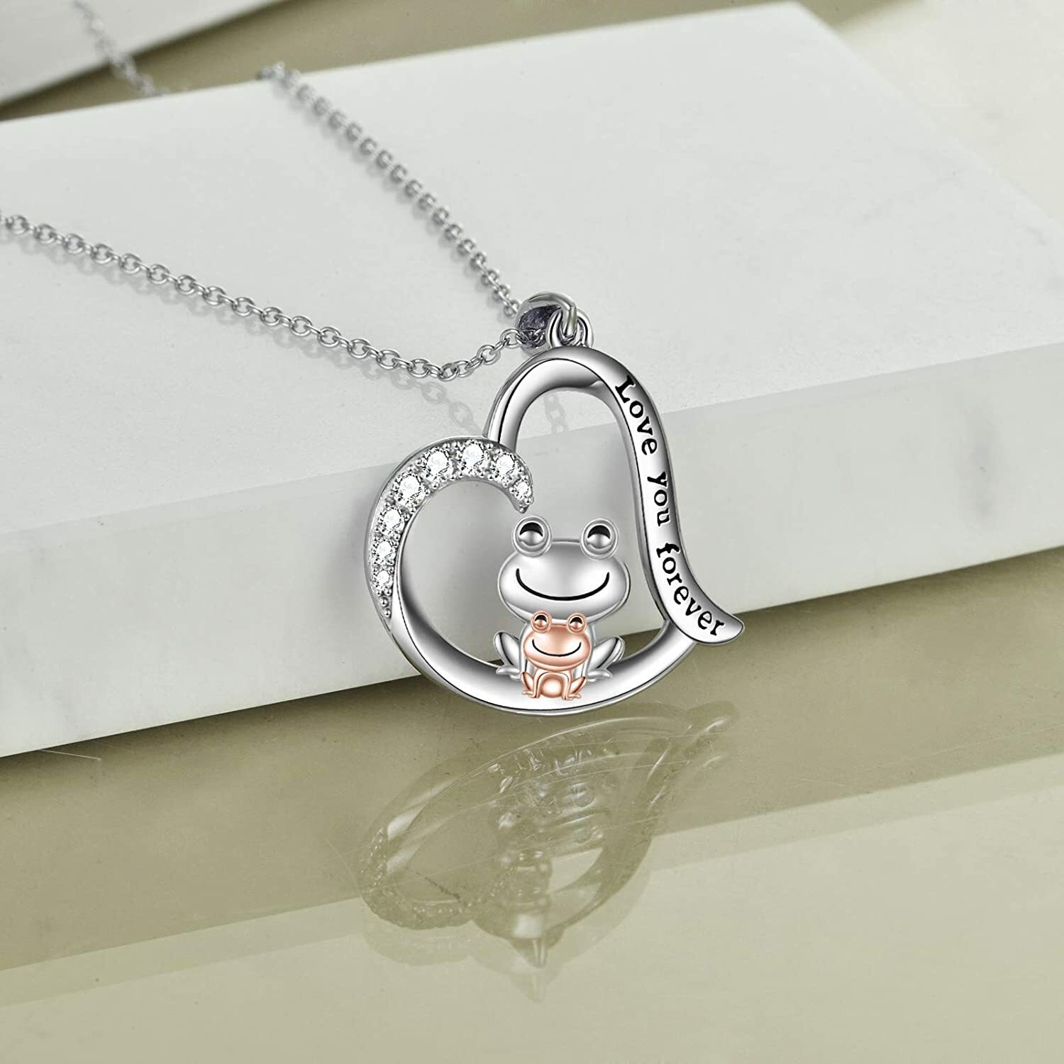 Frog Necklace for Women Sterling Silver Cute Animal Jewelry Frog Gifts For Girls