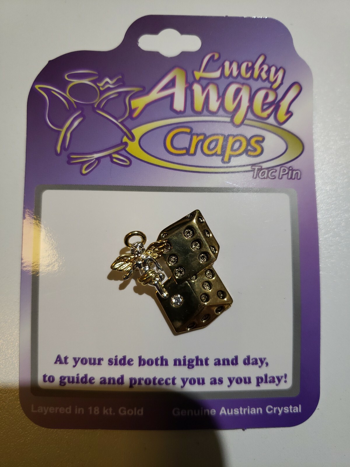 NEW SIX (6) LUCKY ANGEL DICE CRAPS BUNCO PIN FREE SHIPPING Great for Parties!