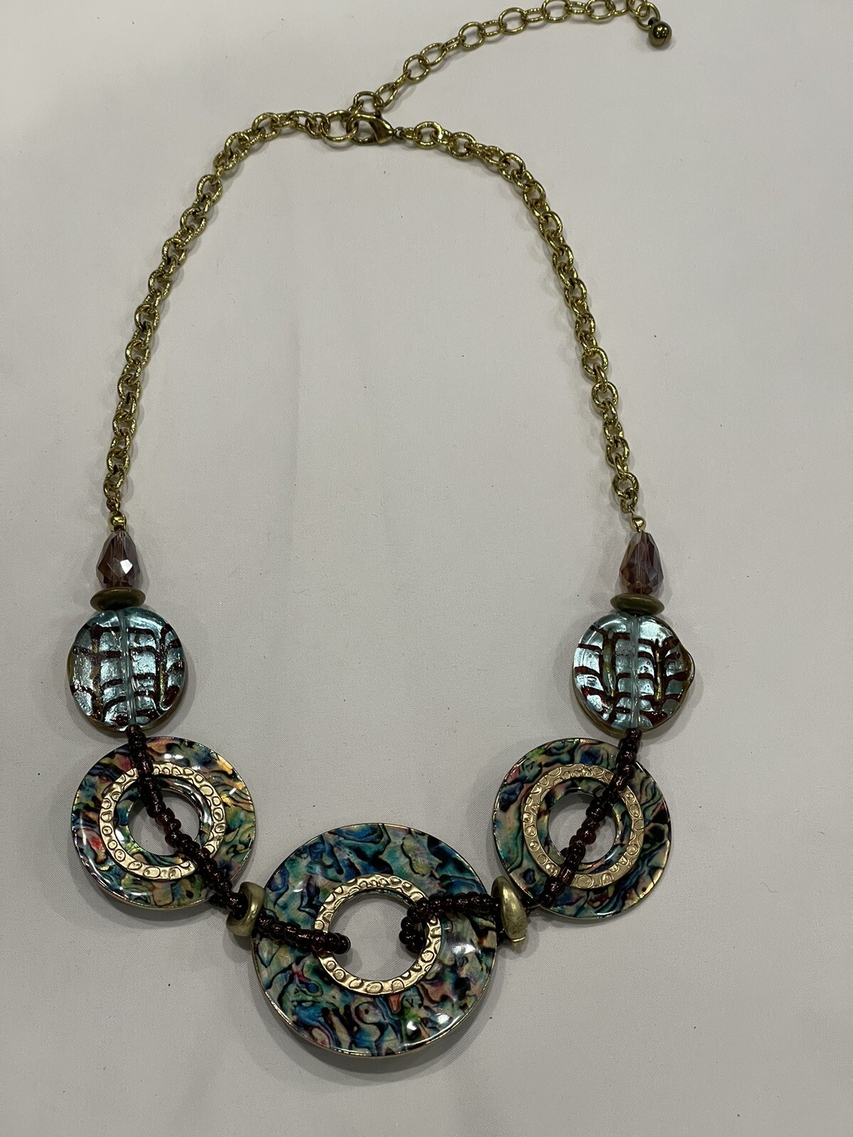 Multicolored Circle Necklace Boho Style