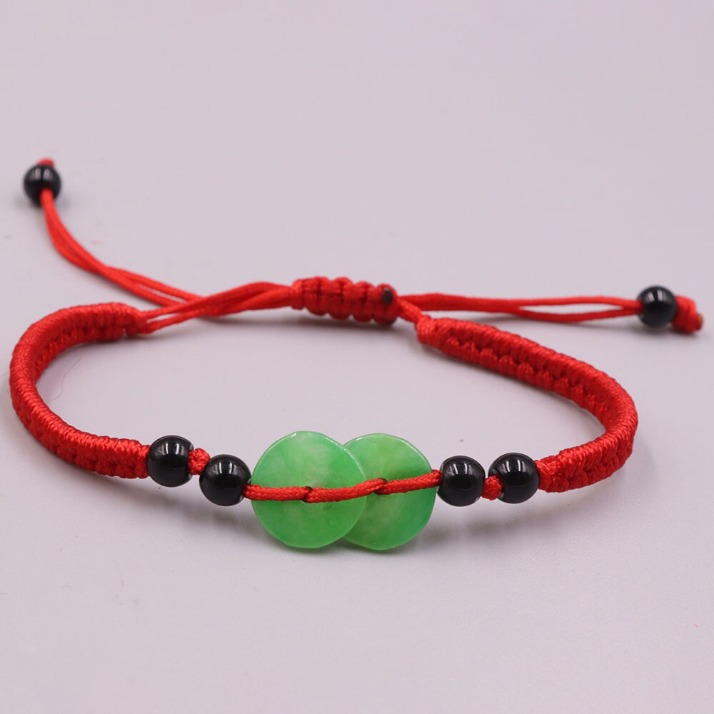 5pcs Natural Grade A Jade Women Gift Lucky Circle Peace Beads Bracelet