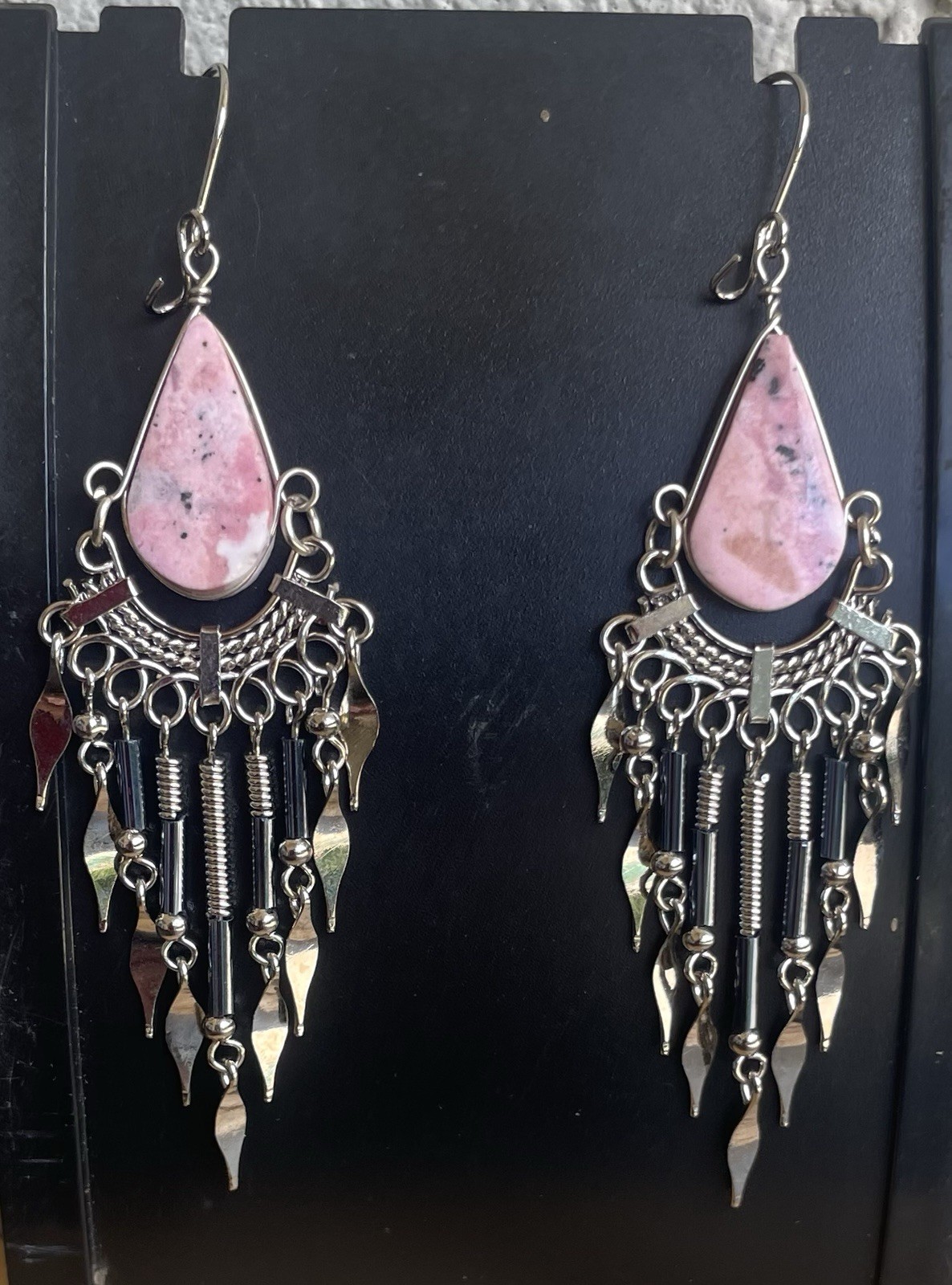 10 Pairs Peruvian Semi-Precious Stone Earrings Handmade Dangle Lot Peru Boho