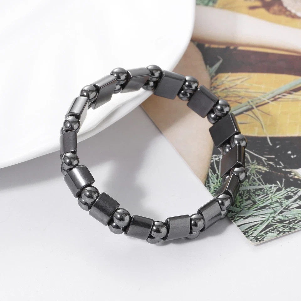 Magnetic Hematite Bracelets Pain Relief Powerfull Elastic Therapy Arthritis Gift