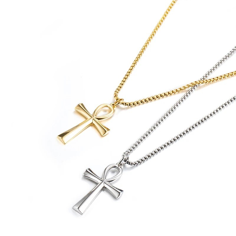 Ancient Egyptian Ankh Key of Life Necklace Stainless Steel Protection Amulet
