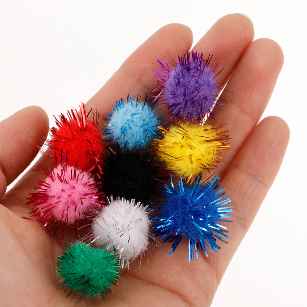 500Pcs Durable Fluffy Balls Craft Pom Poms Assorted Colors for DIY Use