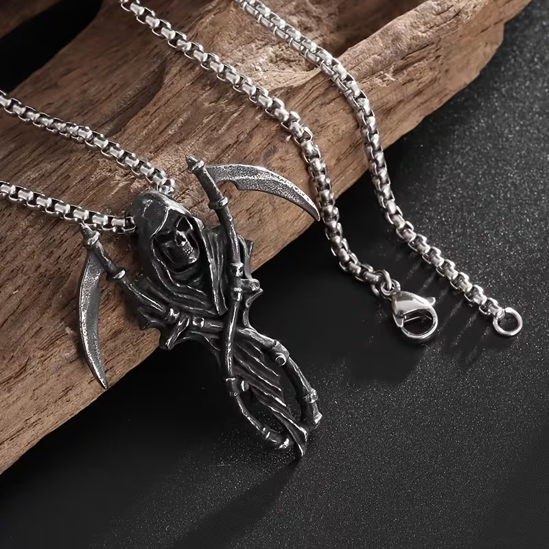 Gothic Grim Reaper Pendant & Necklace