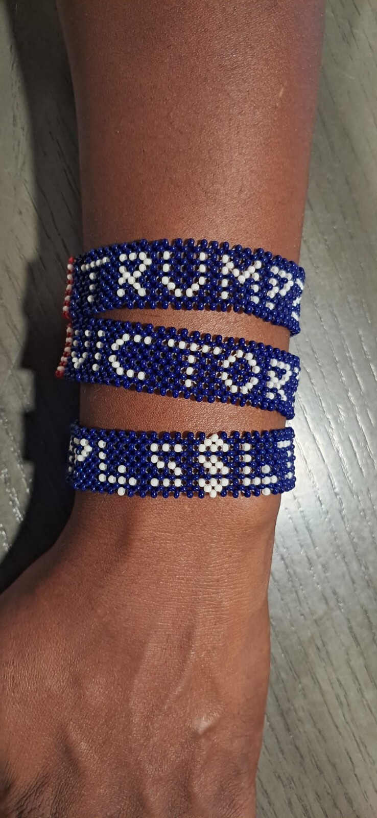 Trump Beaded Bracelet Red White and Blue 3 Piece