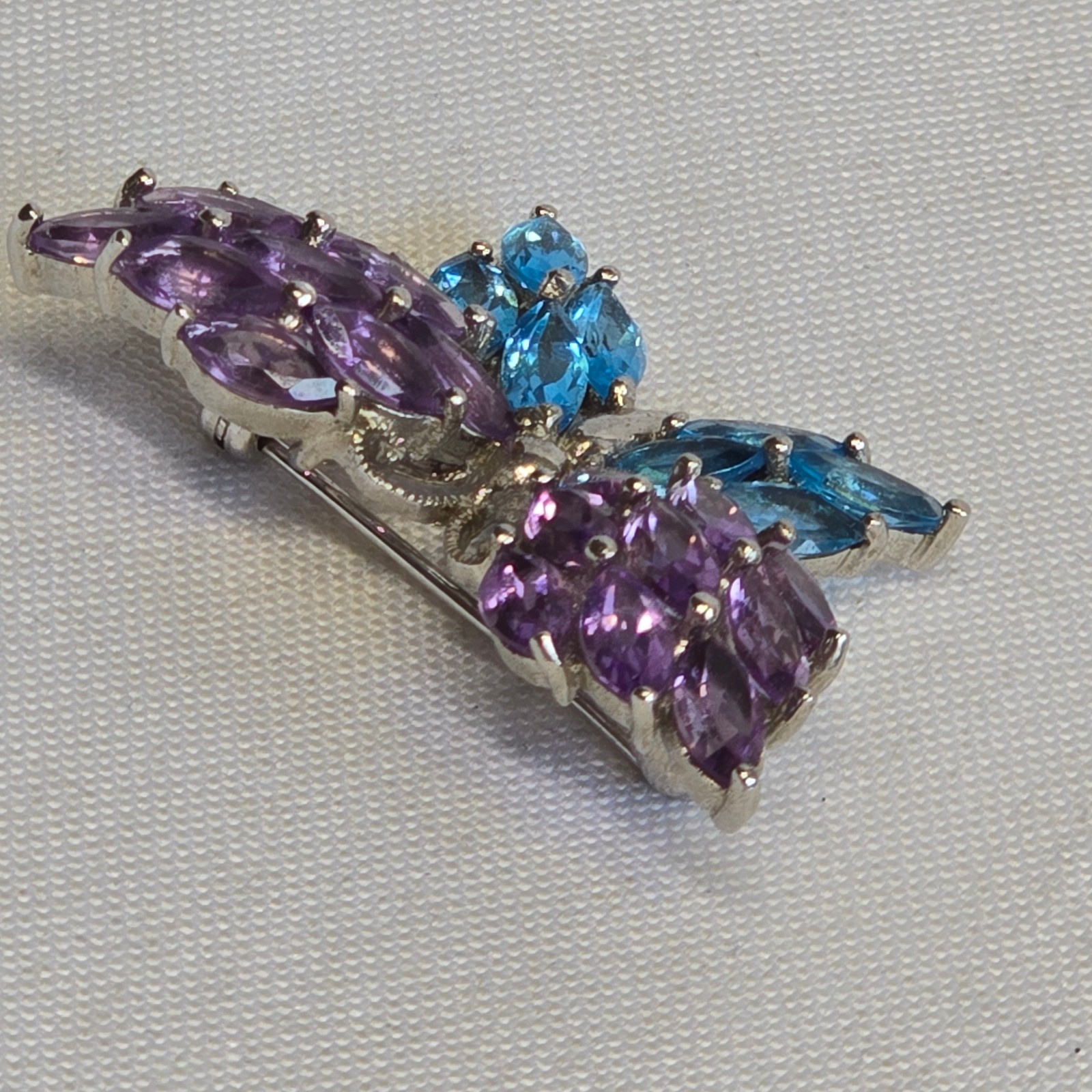 Sterling Silver Pin / Pendant Combo 13.1g Fine Jewelry Multicolor Stones *READ*