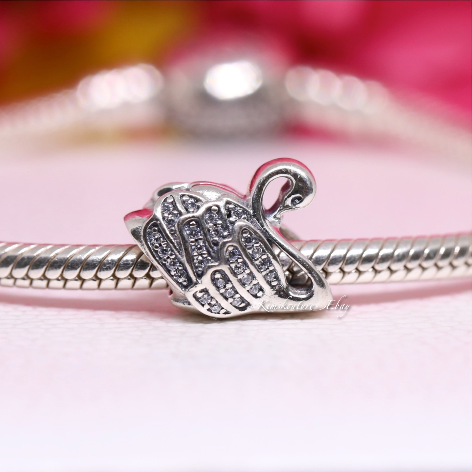 Authentic Pandora Majestic Swan Silver Charm 791732CZ **Retired**