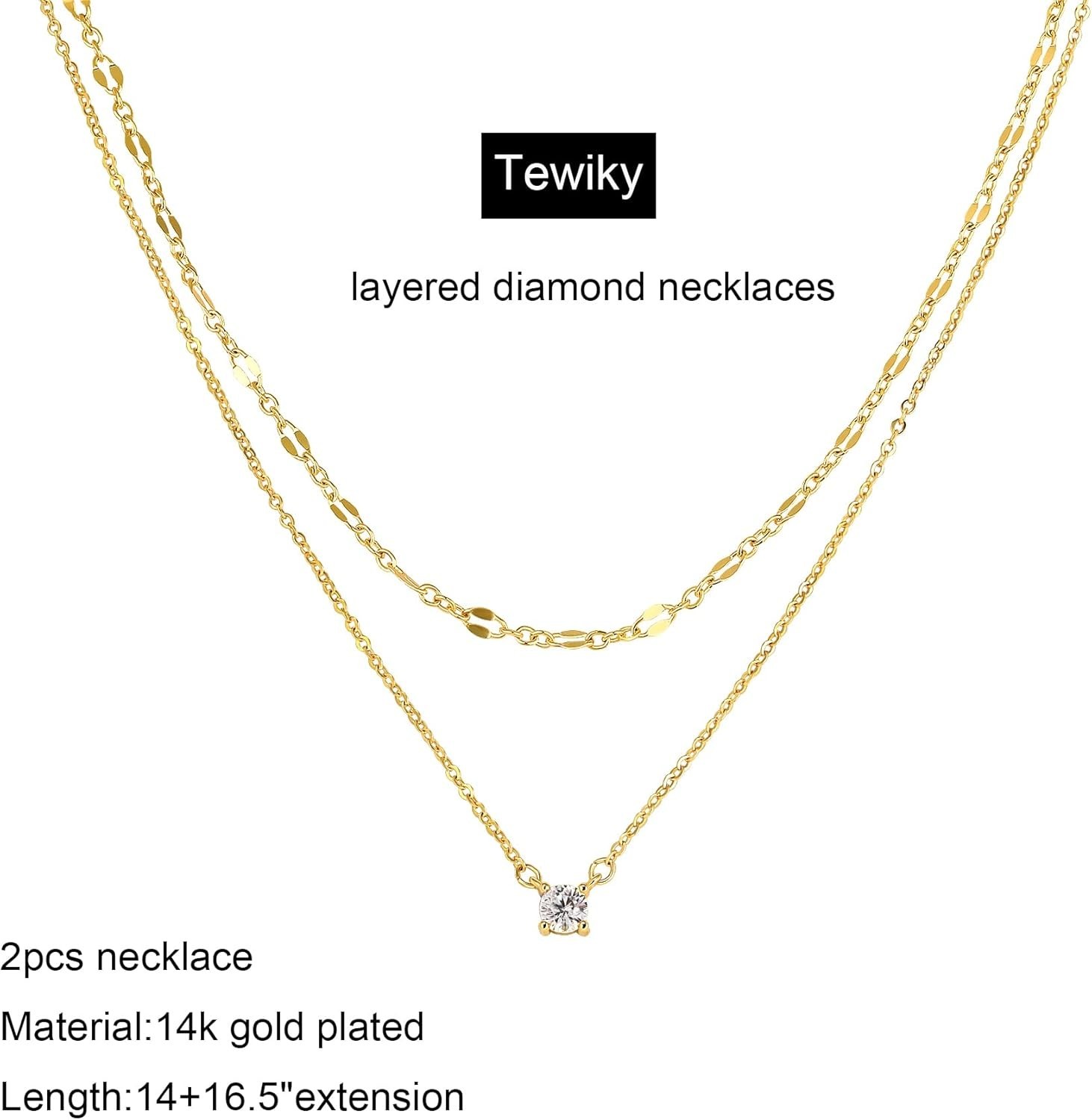 Adjustable 14k Gold Plated Cubic Zirconia Necklace – Perfect for Any Occasion