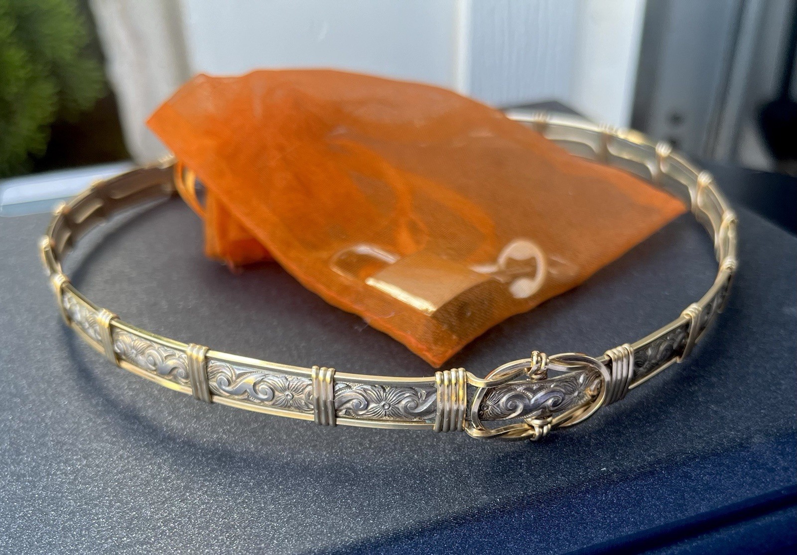 Fancy Slave Collar-Mixed Metals with Silver Tone Lock and Keys – Custom Made
