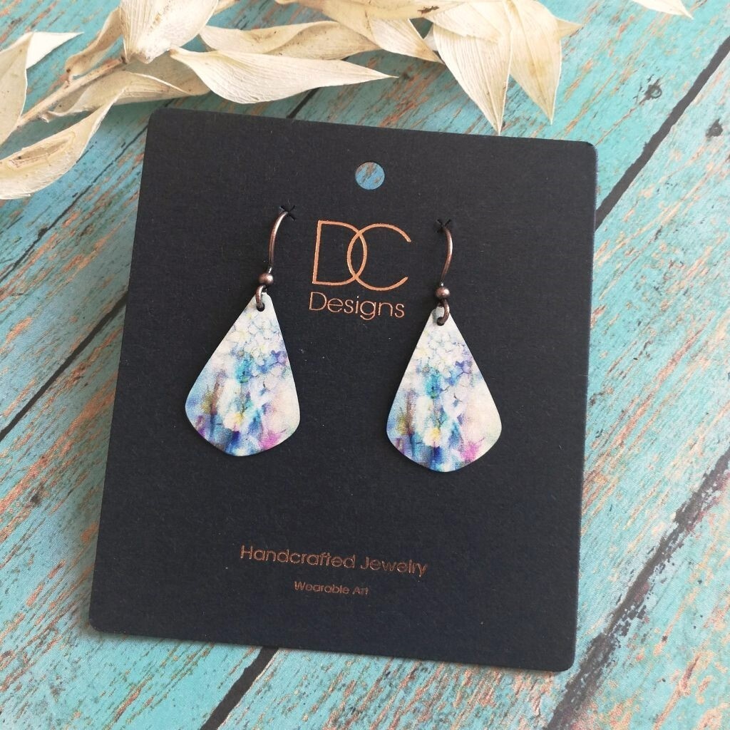 DC Designs Pastel Watercolor Art Print Teardrop Earrings 18NJE Unique Modern