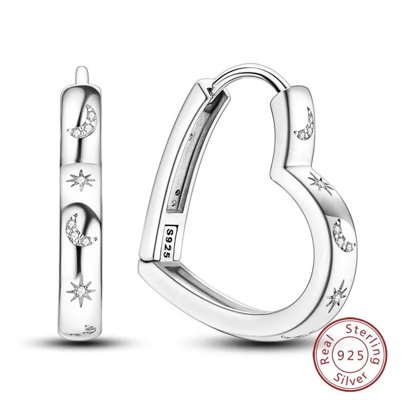 925 Sterling Silver Lotus Zircon Drop Earrings Women Wedding Classic Jewelry